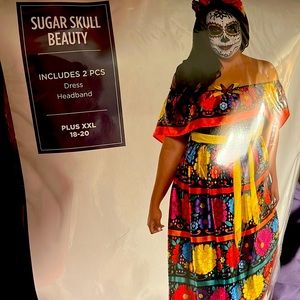Sugar Skull Beauty costume and face mask.